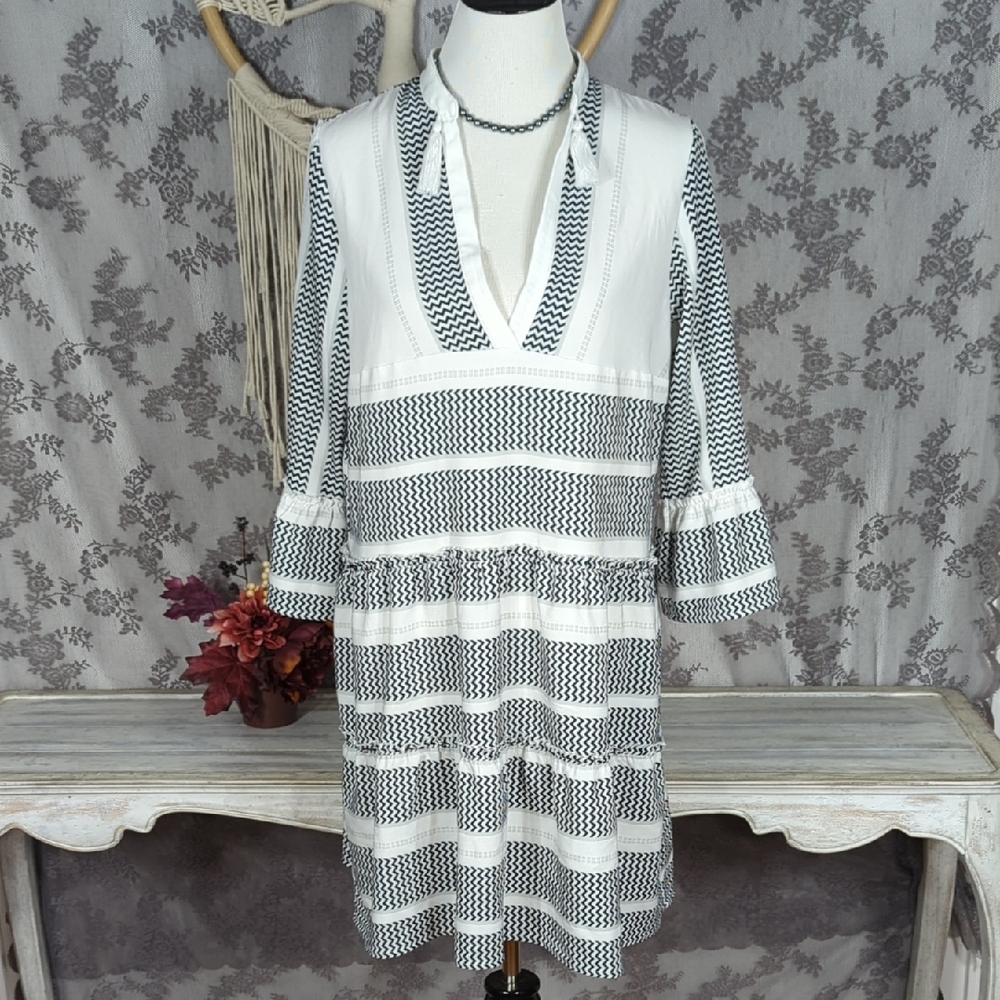 Mazik Black and White beachy boho dress